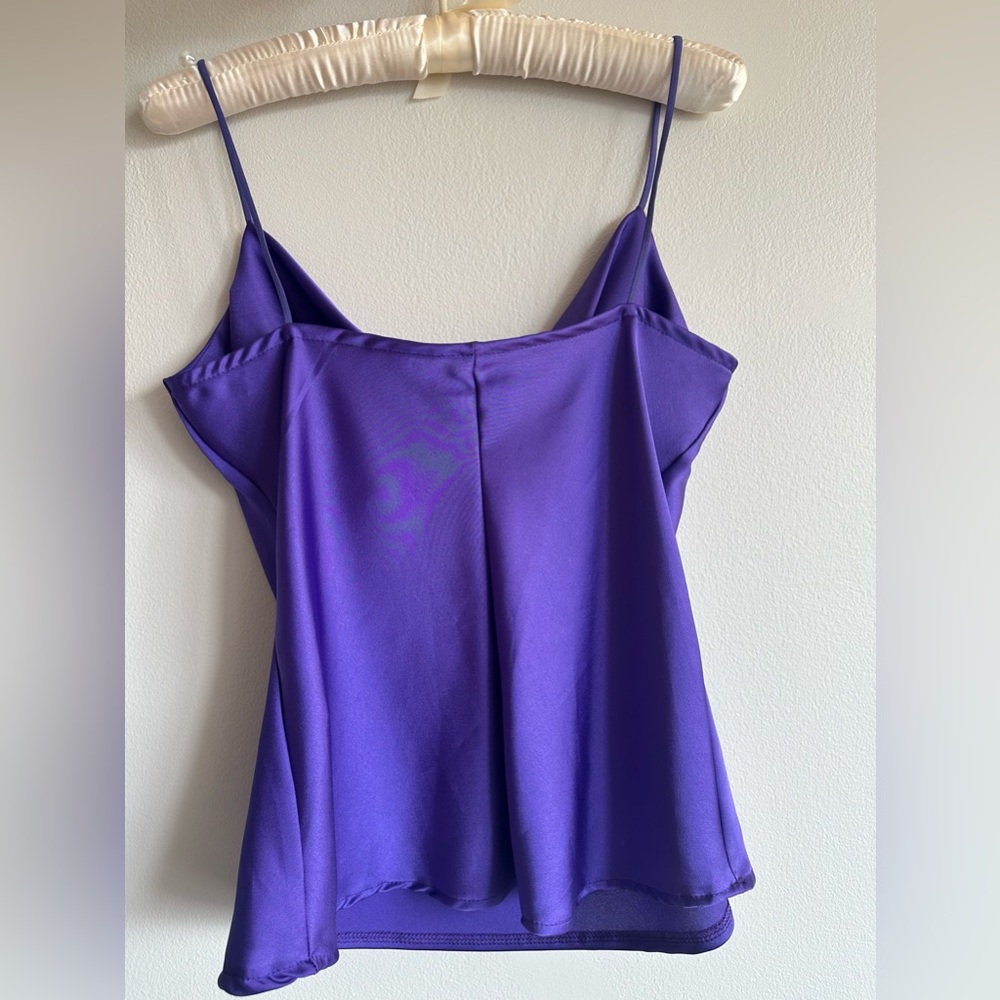 Purple Cami Top with Cowl Neck and Spaghetti Straps - size M - Picture 4 of 6